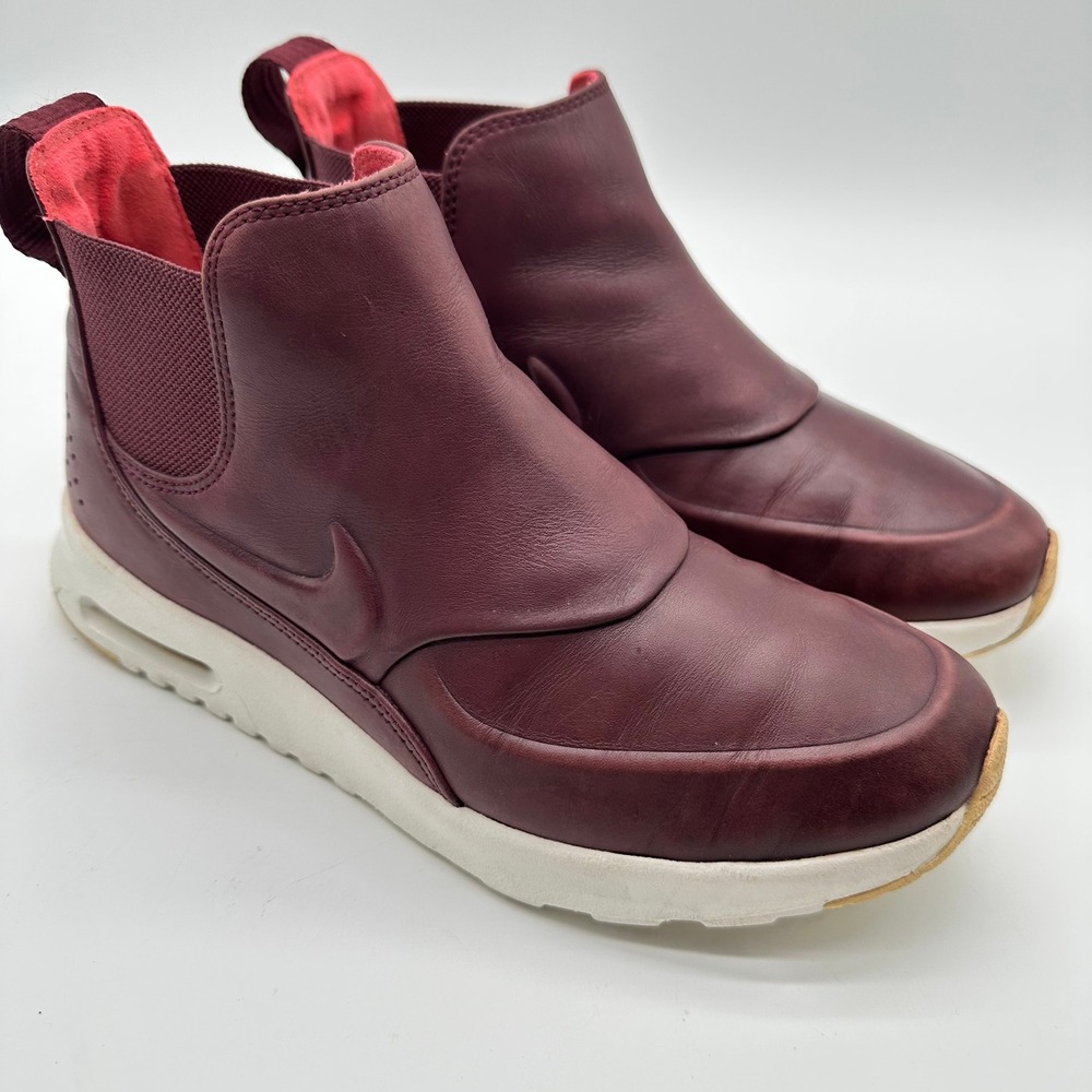 Nike Air Max Thea Mid Night Maroon Leather Sneakers Womens 6.5